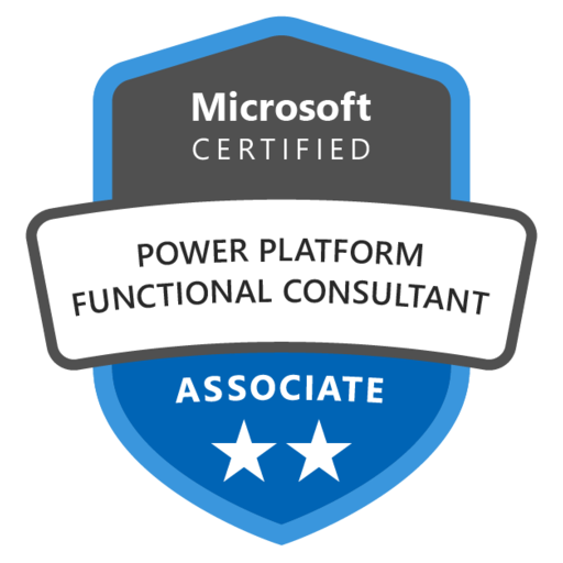 Power Platform Functional Consultant Associate (PL-200) certification badge